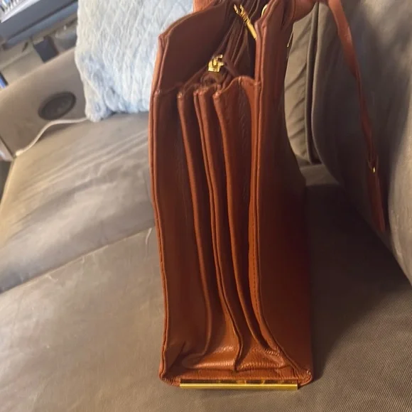 Joy & Iman Brown Leather Tote with Gold Hardware - Picture 8 of 15